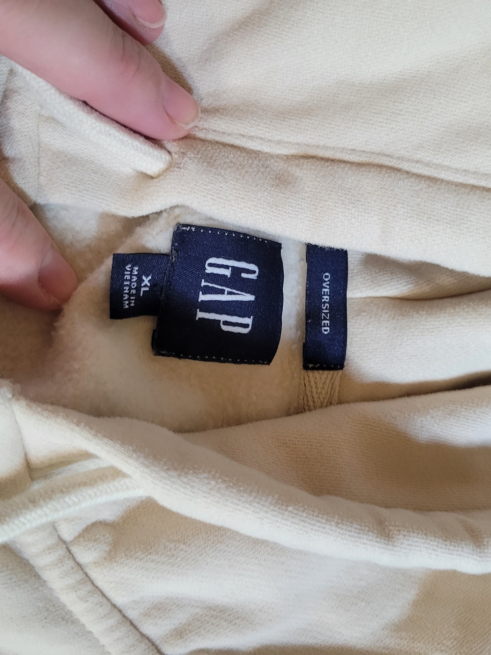 GAP Oversized Women’s Cream Zip up Hoodie - XL